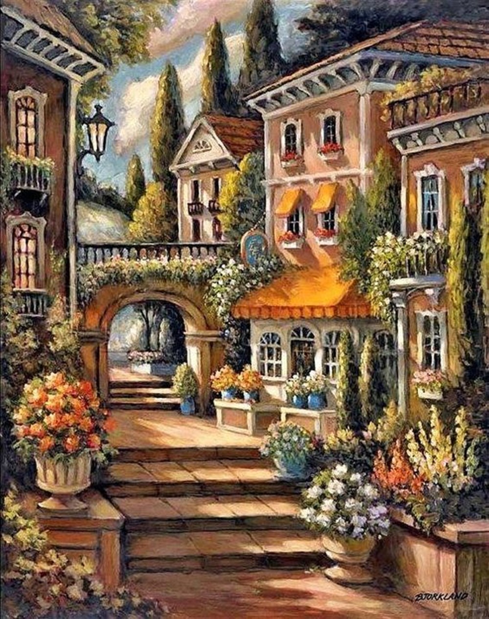 MANZARAMarcel Sanat Elmas Mozaik Tablo & Diamond Painting TurkeyM20176461Çiçekli Evler Marcel Sanat Elmas Mozaik Tablo 56X69cm