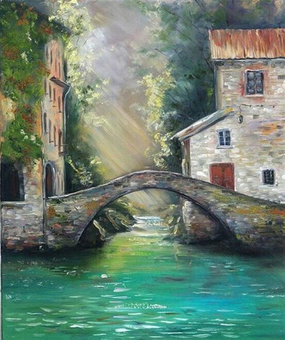 MANZARAMarcel Sanat Elmas Mozaik Tablo & Diamond Painting TurkeyM20176015Taş Köprü Marcel Sanat Elmas Mozaik Tablo 64x76cm