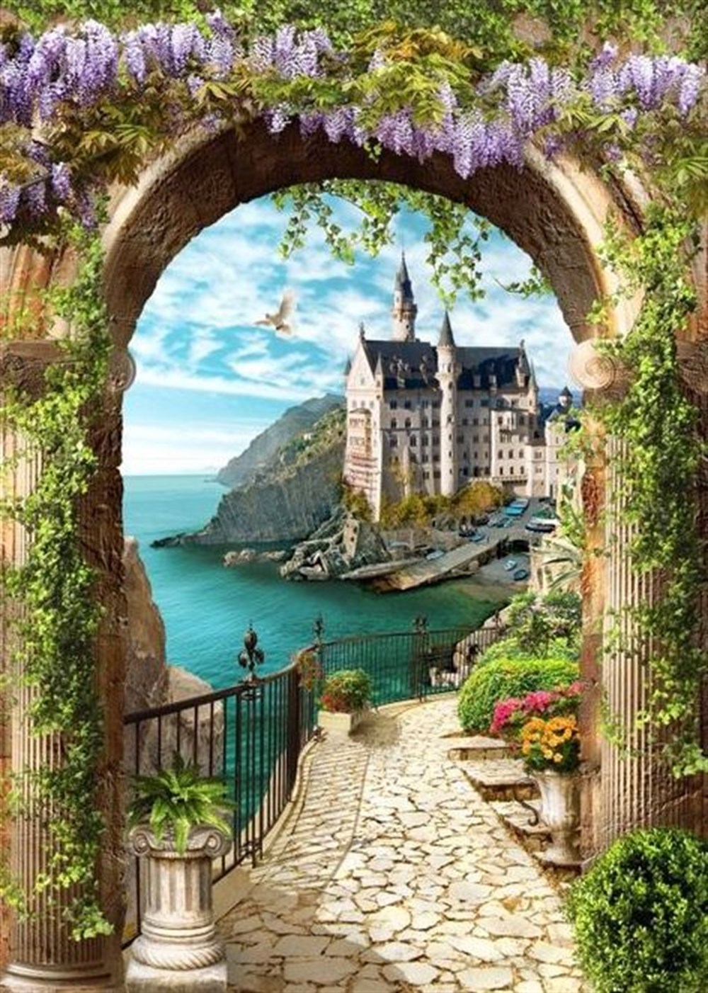 MANZARAMarcel Sanat Elmas Mozaik Tablo & Diamond Painting TurkeyM20176282Salkımlı Sütun Marcel Sanat Elmas Mozaik Tablo 43X61cm