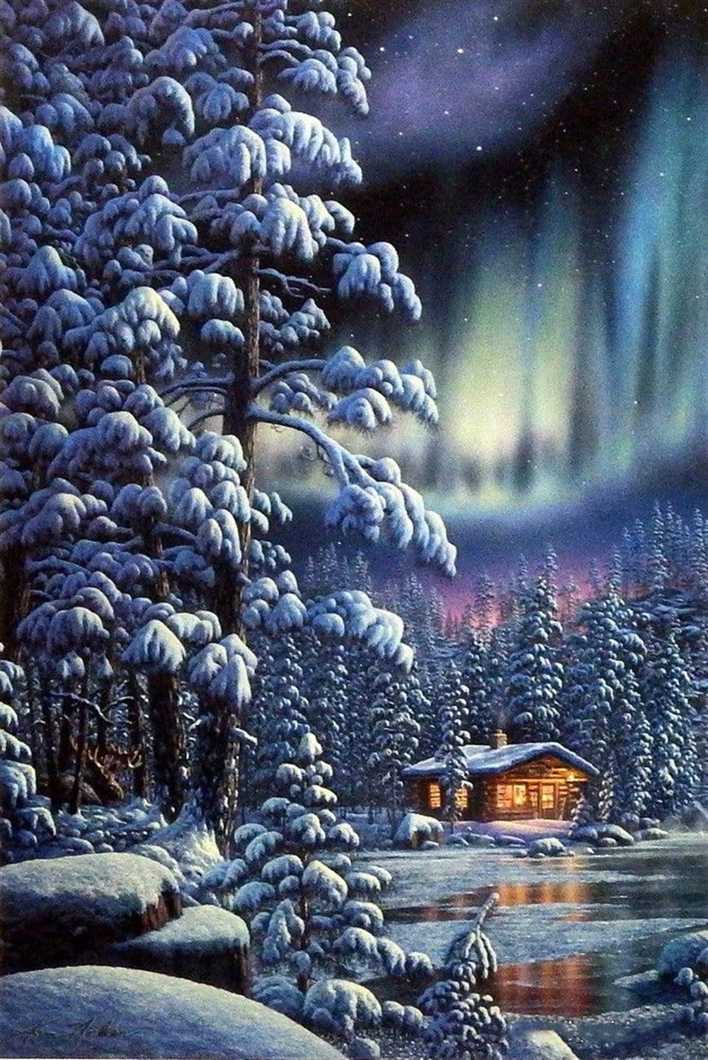 Marcel Sanat Kar Serisi Elmas Mozaik Tablo 41x58cm