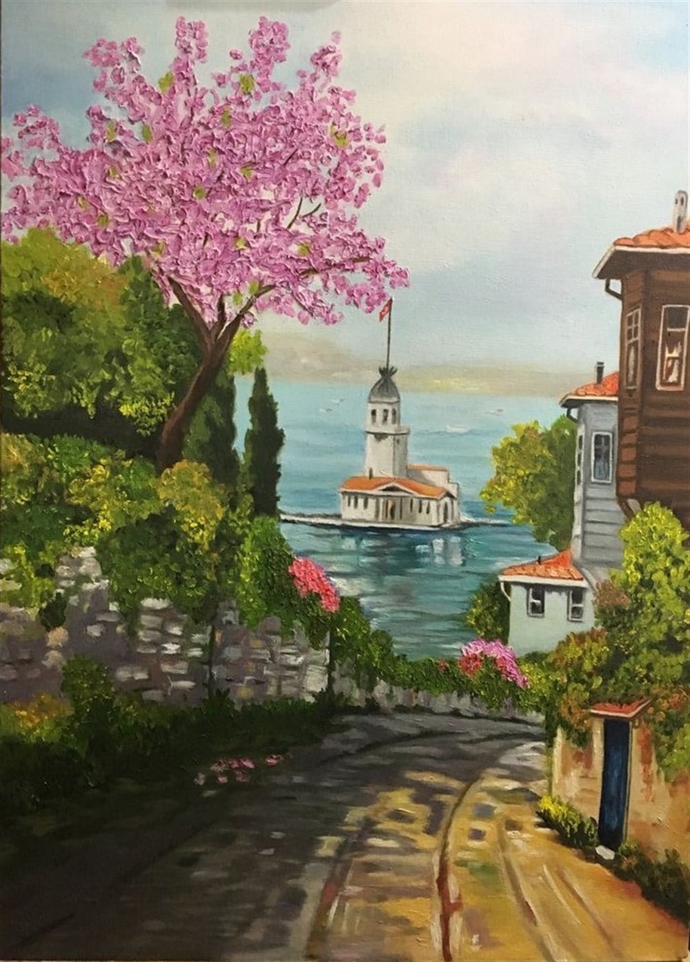 Marcel Sanat Üsküdar Kız Kulesi Elmas Mozaik Tablo 45x60cm 