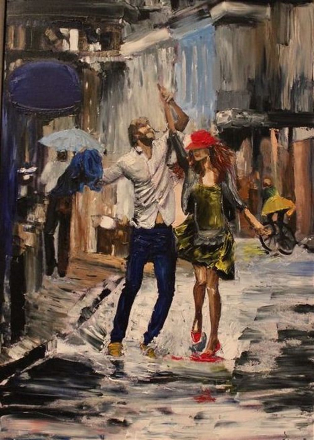 MODERNMarcel Sanat Elmas Mozaik Tablo & Diamond Painting TurkeyM20176464Sokaktaki Çift Marcel Sanat Elmas Mozaik Tablo 51x71cm