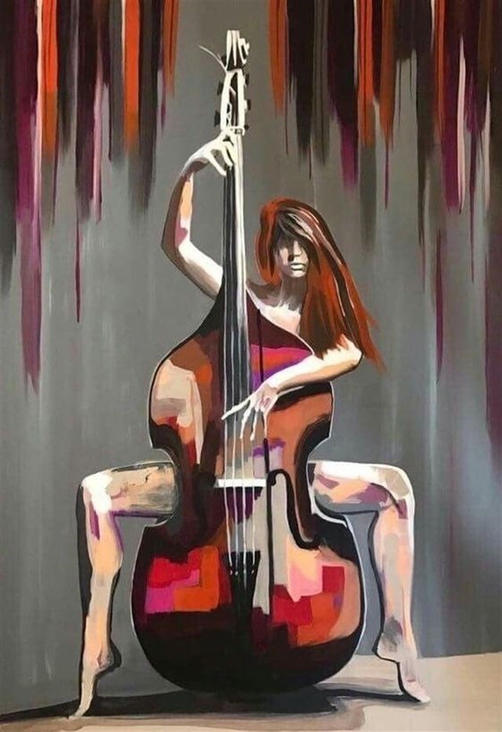 MODERNMarcel Sanat Elmas Mozaik Tablo & Diamond Painting TurkeyM20716210Çello Çalan Kız Marcel Sanat Elmas Mozaik Tablo 48X71cm