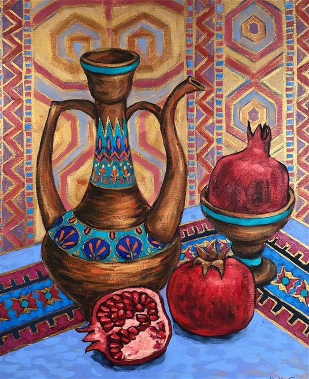 MUTFAKMarcel Sanat Elmas Mozaik Tablo & Diamond Painting TurkeyM20176546Otantik İbrik Ve Narlar Marcel Sanat Elmas Mozaik Tablo 36X69cm