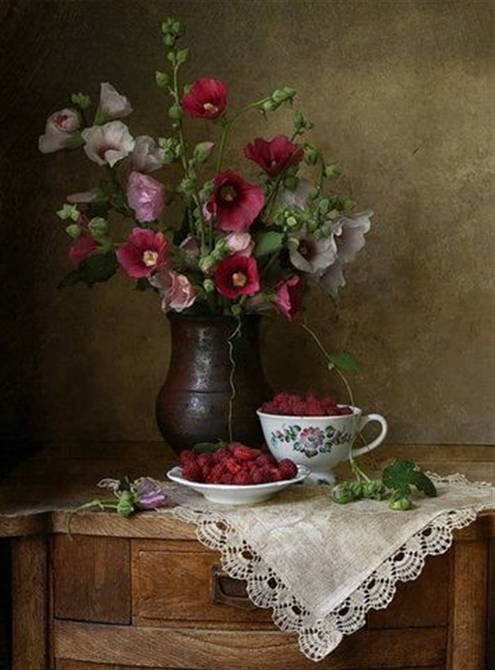 Mutfakta Ahududu Elmas Mozaik Tablo