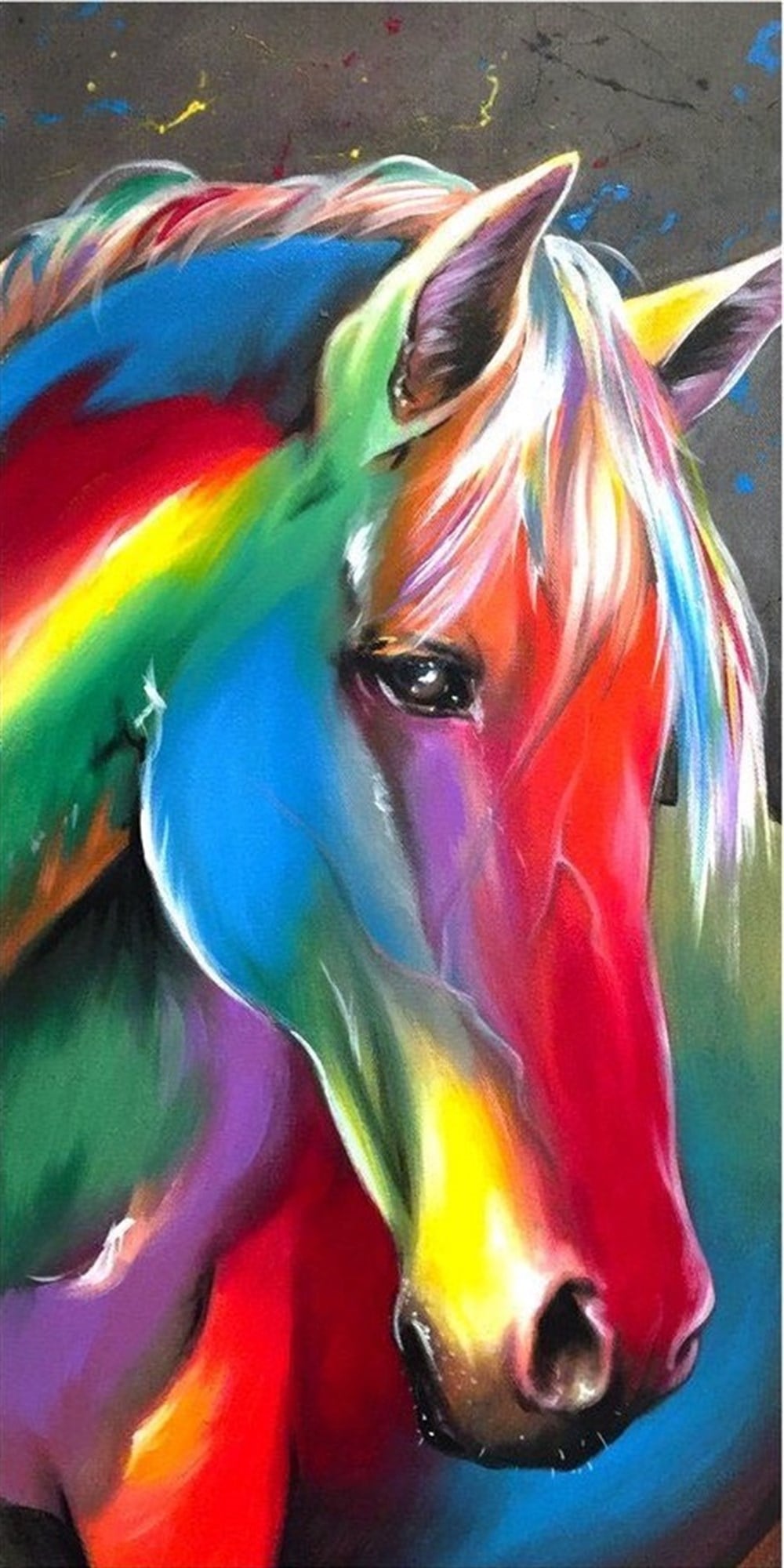 Renkli At Elmas Mozaik Tablo