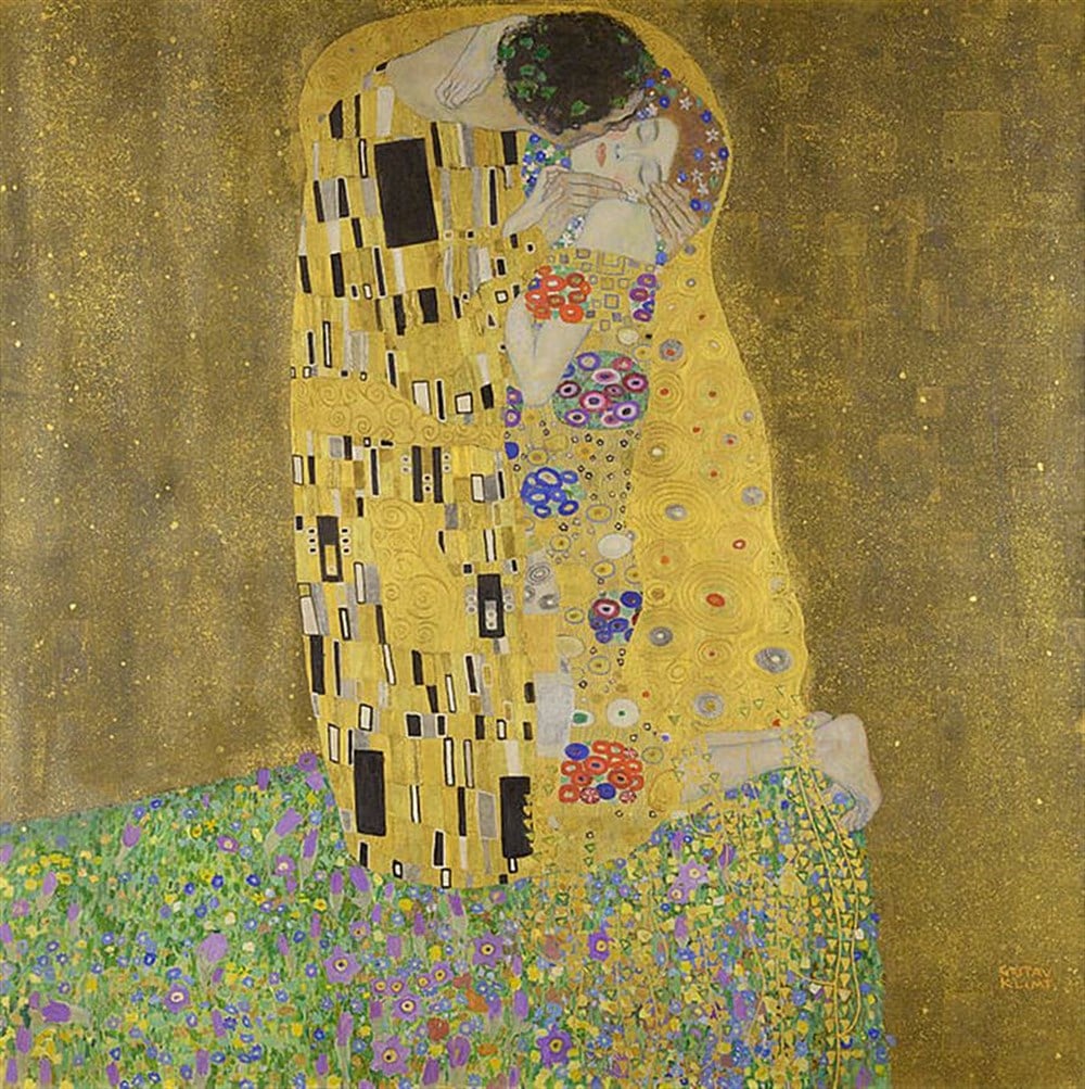 The Kiss- Gustav Klimt (1862-1918) Elmas Mozaik Tablo 58x58cm
