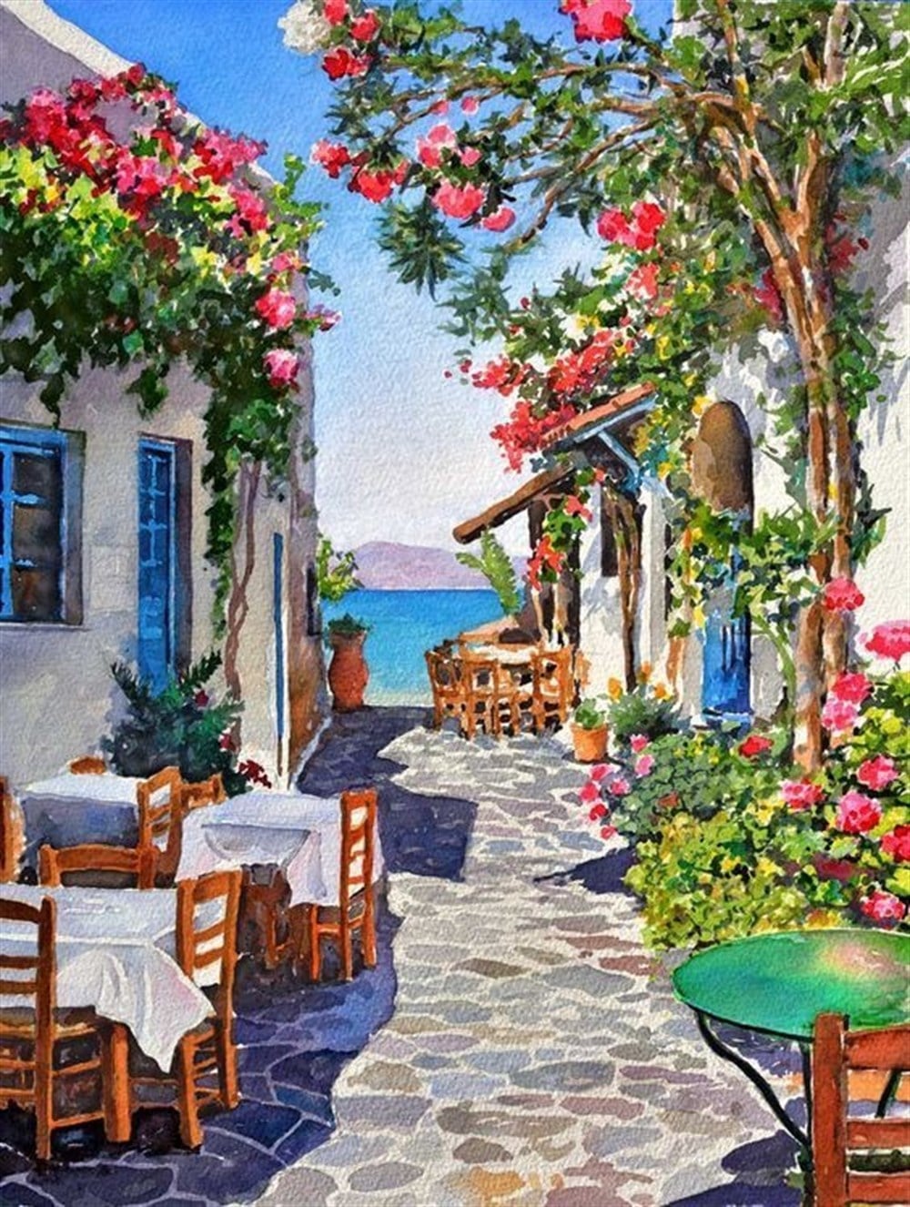 Yaz Kahvesi Elmas Mozaik Tablo 41x53cm