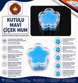 AKSESUARMarcel Sanat Elmas Mozaik Tablo & Diamond Painting TurkeyM2017MVİÇMMARCEL Şeffaf Kutulu Mavi Çiçek Şeklinde Mum