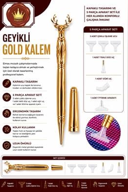 AKSESUARMarcel Sanat Elmas Mozaik Tablo & Diamond Painting TurkeyM2017GLDGYLİ (T)MARCEL Gold Geyikli Elmas Mozaik Kalemi
