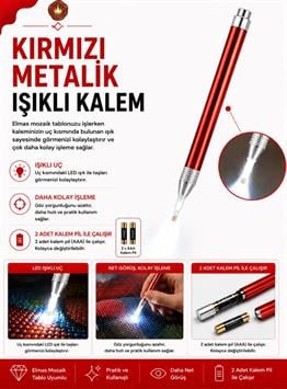 AKSESUARMarcel Sanat Elmas Mozaik Tablo & Diamond Painting TurkeyM2017KRMZIKLMMARCEL Kırmızı Metalik Işıklı Taş Tutma Kalemi