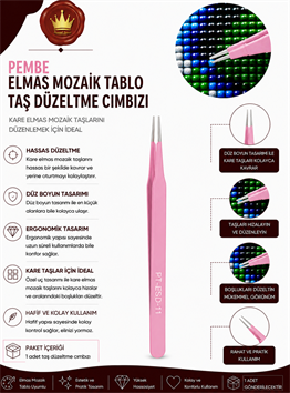 AKSESUARMarcel Sanat Elmas Mozaik Tablo & Diamond Painting TurkeyM2017PMBCMZDÜZBYN (T)MARCEL Pembe Düz Boyun Taş Düzeltme Cımbızı 