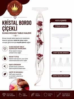 MARCEL Kristal Bordo Çiçekli Elmas Mozaik KalemiAKSESUARMarcel Sanat Elmas Mozaik Tablo & Diamond Painting TurkeyM2017KRSTLBCCKMARCEL Kristal Bordo Çiçekli Elmas Mozaik Kalemi