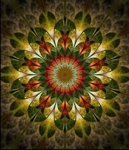Marcel Sanat Yeşil Yapraklı Mandala 58x69 Yuvarlak Taş Elmas Mozaik Tablo