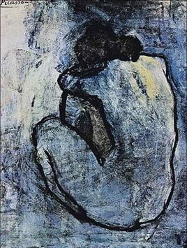 Picasso Mavi Çıplak Elmas Mozaik Tablo 43x58cm