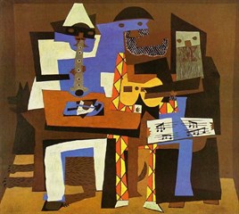 Picasso Üç Müzisyen Tablosu Elmas Mozaik Tablo 61x56cm