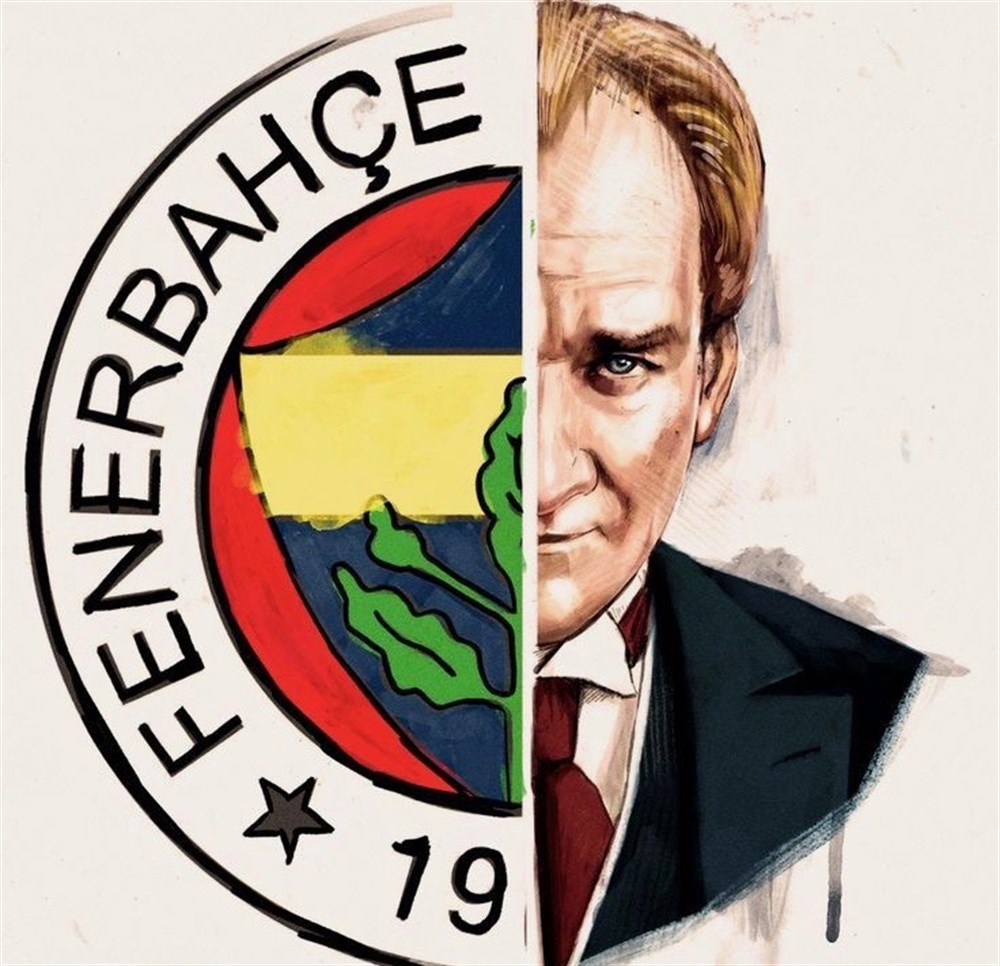 Atatürk ve Fenerbahçe Elmas Mozaik Tablo 53x51cm- marcelsanat.com