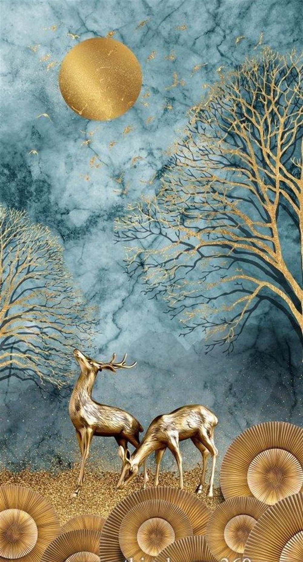 CANLILARMarcel Sanat Elmas Mozaik Tablo & Diamond Painting TurkeyM20174213Altın Geyikler Marcel Sanat Elmas Mozaik Tablo 46X86cm