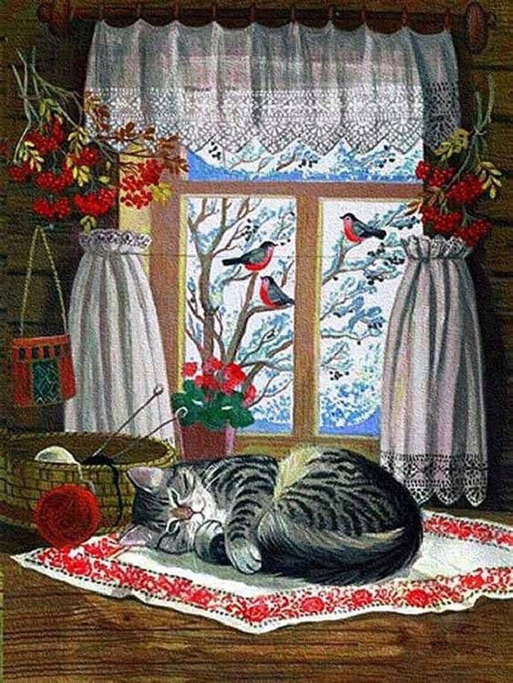 CANLILARMarcel Sanat Elmas Mozaik Tablo & Diamond Painting TurkeyM20173511Masada Uyuyan Şirin Kedi Marcel Sanat Elmas Mozaik Tablo 43x58cm