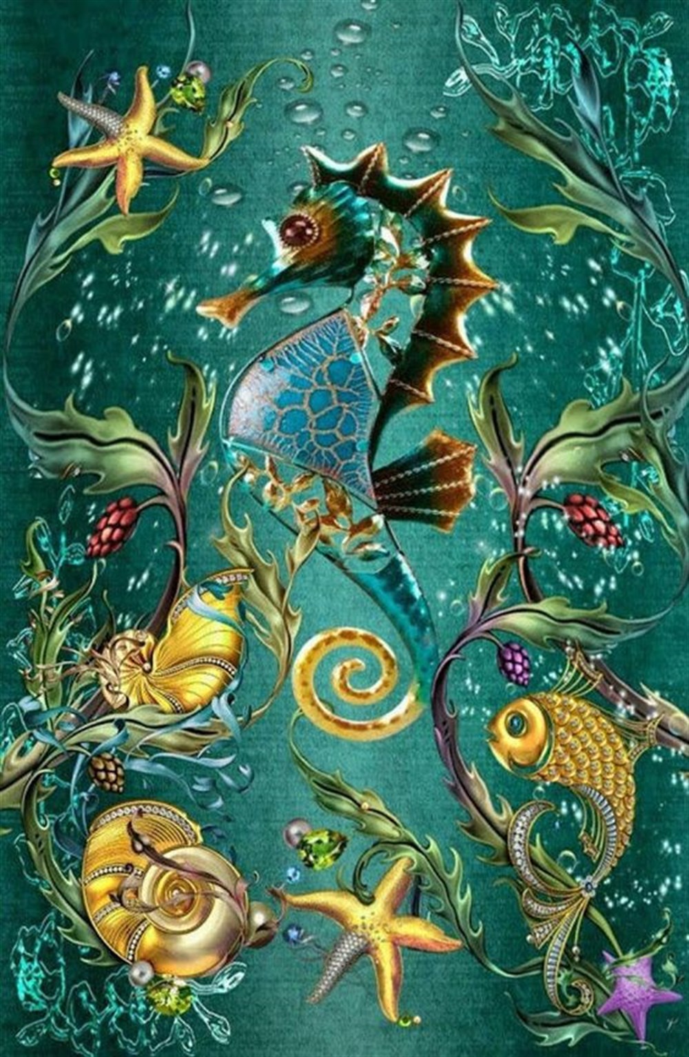 CANLILARMarcel Sanat Elmas Mozaik Tablo & Diamond Painting TurkeyM20173635Denizaltı Canlıları Marcel Sanat Elmas Mozaik Tablo 46x69cm