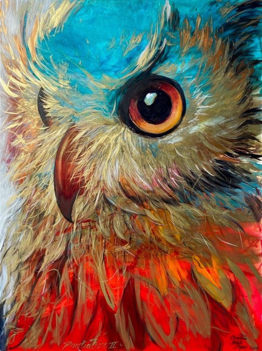 CANLIMarcel Sanat Elmas Mozaik Tablo & Diamond Painting TurkeyM20176564Renkli Baykuş Marcel Sanat Elmas Mozaik Tablo 53X71cm