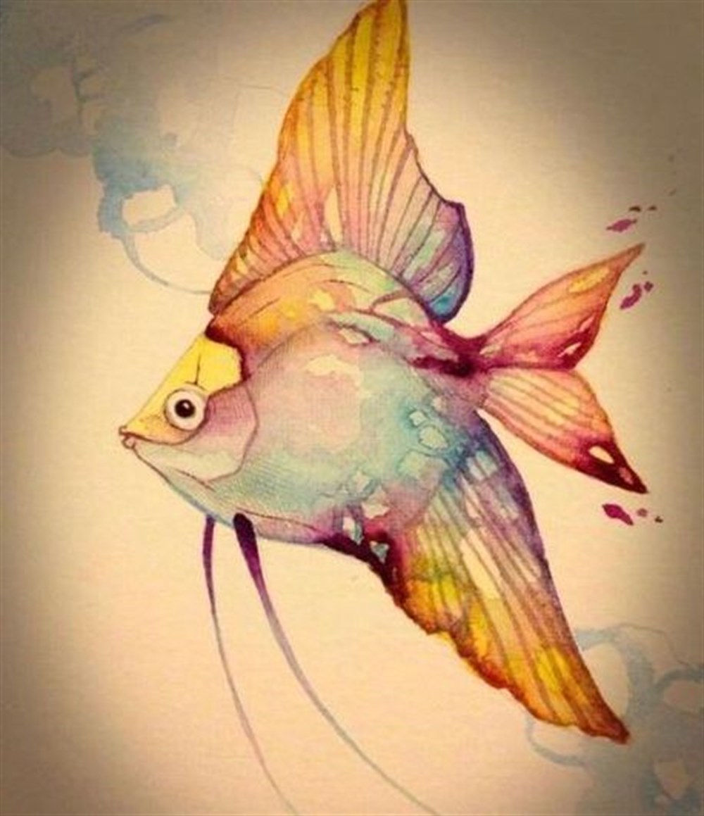 CANLIMarcel Sanat Elmas Mozaik Tablo & Diamond Painting TurkeyM20176348Soft Renklerde Balık Marcel Sanat Elmas Mozaik Tablo 43X51cm