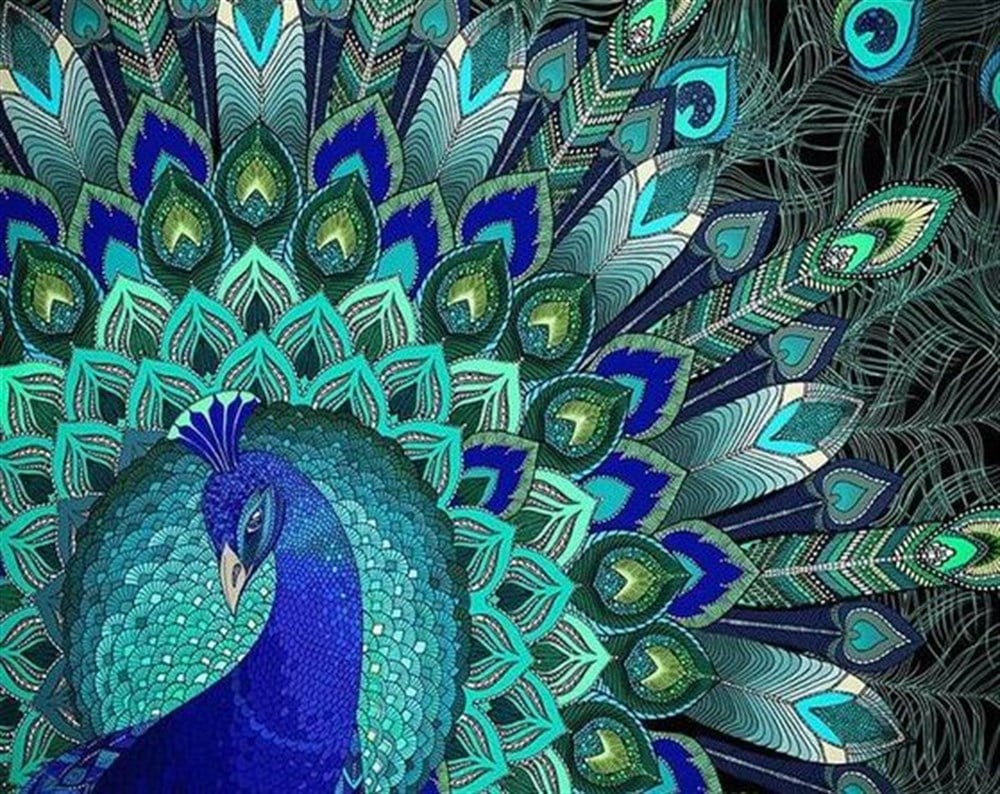 CANLIMarcel Sanat Elmas Mozaik Tablo & Diamond Painting TurkeyM20176091Tavuskuşu Marcel Sanat Elmas Mozaik Tablo 94X74cm