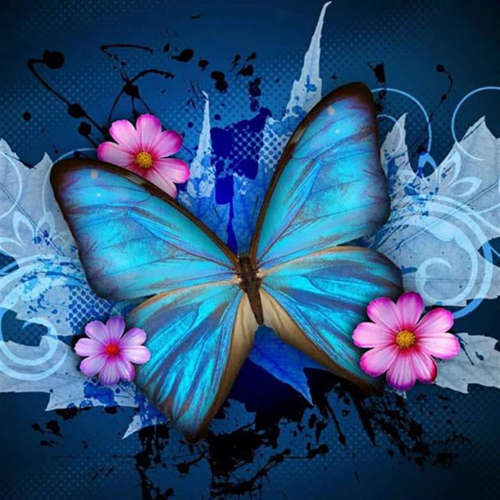 CANLIMarcel Sanat Elmas Mozaik Tablo & Diamond Painting TurkeyM20176031Mavi Kelebek Marcel Sanat Elmas Mozaik Tablo 69X69cm