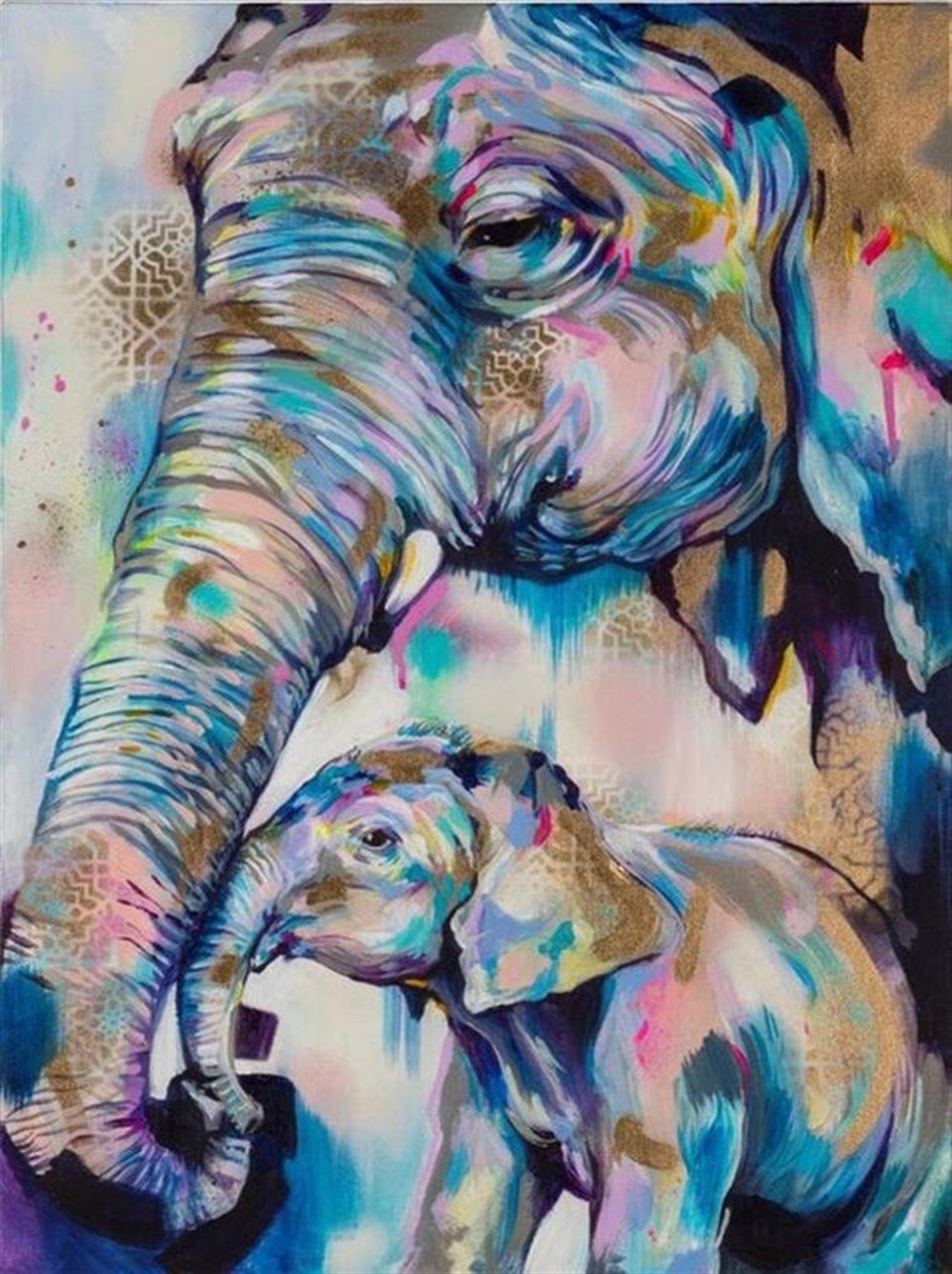 CANLIMarcel Sanat Elmas Mozaik Tablo & Diamond Painting TurkeyM20176217Anne Fil Ve Yavrusu Marcel Sanat Elmas Mozaik Tablo 51x69cm