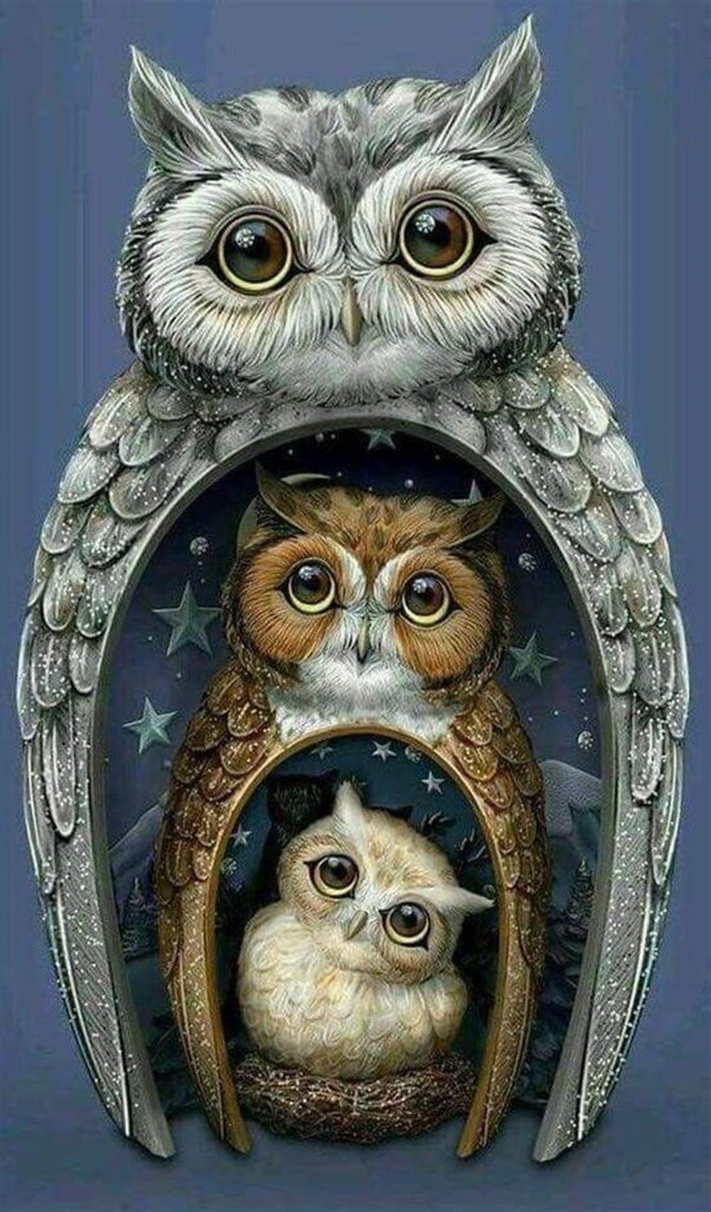 CANLIMarcel Sanat Elmas Mozaik Tablo & Diamond Painting TurkeyM20176682Baykuş Ailesi Marcel Sanat Elmas Mozaik Tablo 38x66cm