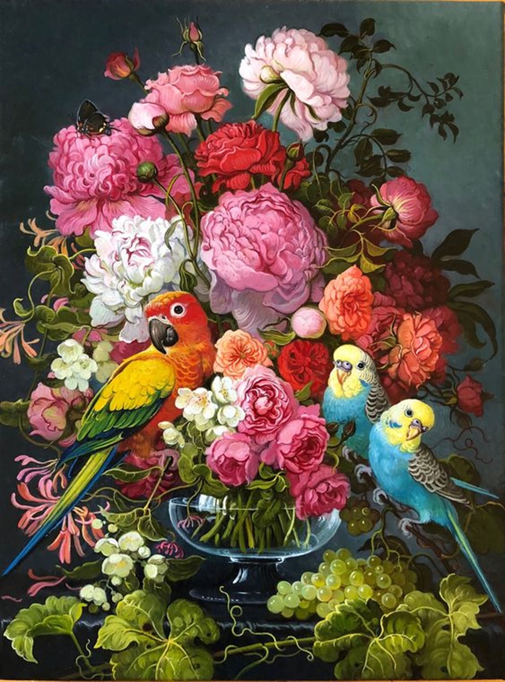 ÇİÇEK-AĞAÇMarcel Sanat Elmas Mozaik Tablo & Diamond Painting TurkeyM20173937Çiçekler Ve Renkli Kuşlar Marcel Sanat Elmas Mozaik Tablo 38X51cm
