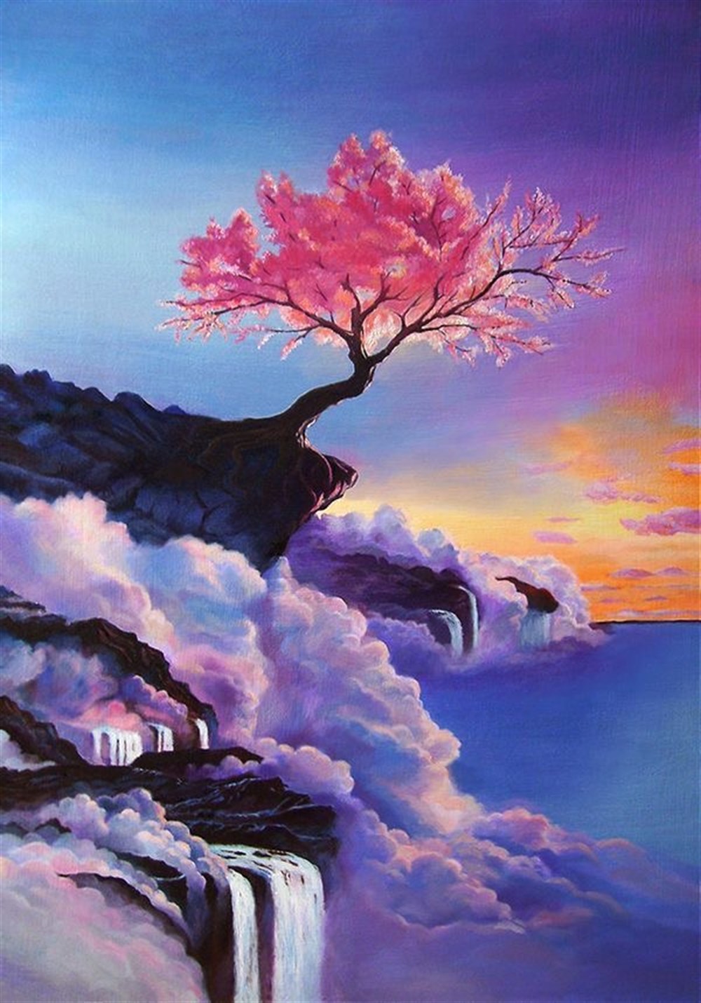 ÇİÇEK-AĞAÇMarcel Sanat Elmas Mozaik Tablo & Diamond Painting TurkeyM20173313Gökyüzünde Bulutlar İçinde Ağaç Elmas Mozaik Tablo 40x58cm