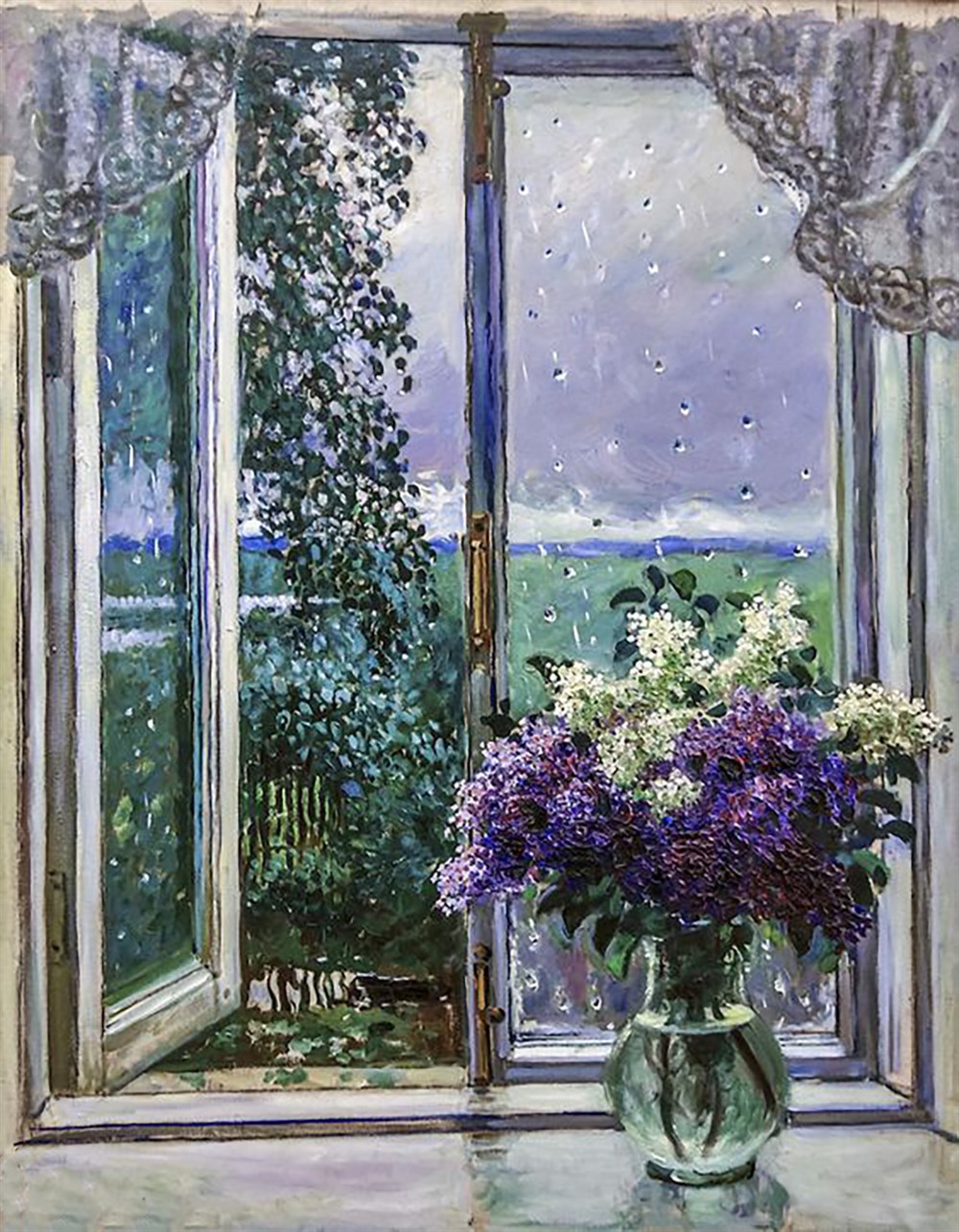 ÇİÇEK-AĞAÇMarcel Sanat Elmas Mozaik Tablo & Diamond Painting TurkeyM20173497Pencerenin Önündeki Mor Krem Çiçekler Marcel Sanat Elmas Mozaik Tablo 56x71cm