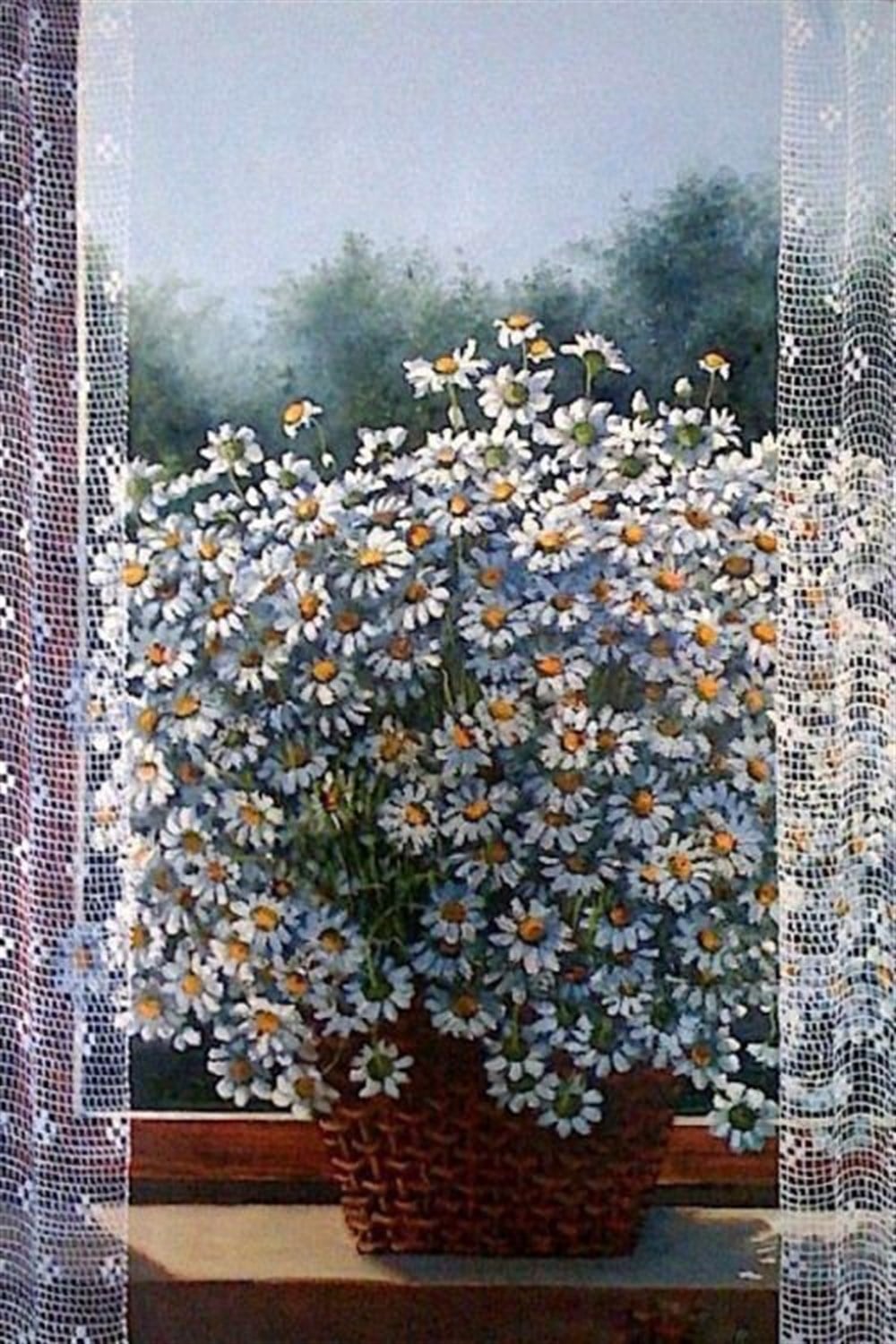 ÇİÇEK-AĞAÇMarcel Sanat Elmas Mozaik Tablo & Diamond Painting TurkeyM20173586Camın Önündeki Papatyalar Marcel Sanat Elmas Mozaik Tablo 45x74cm