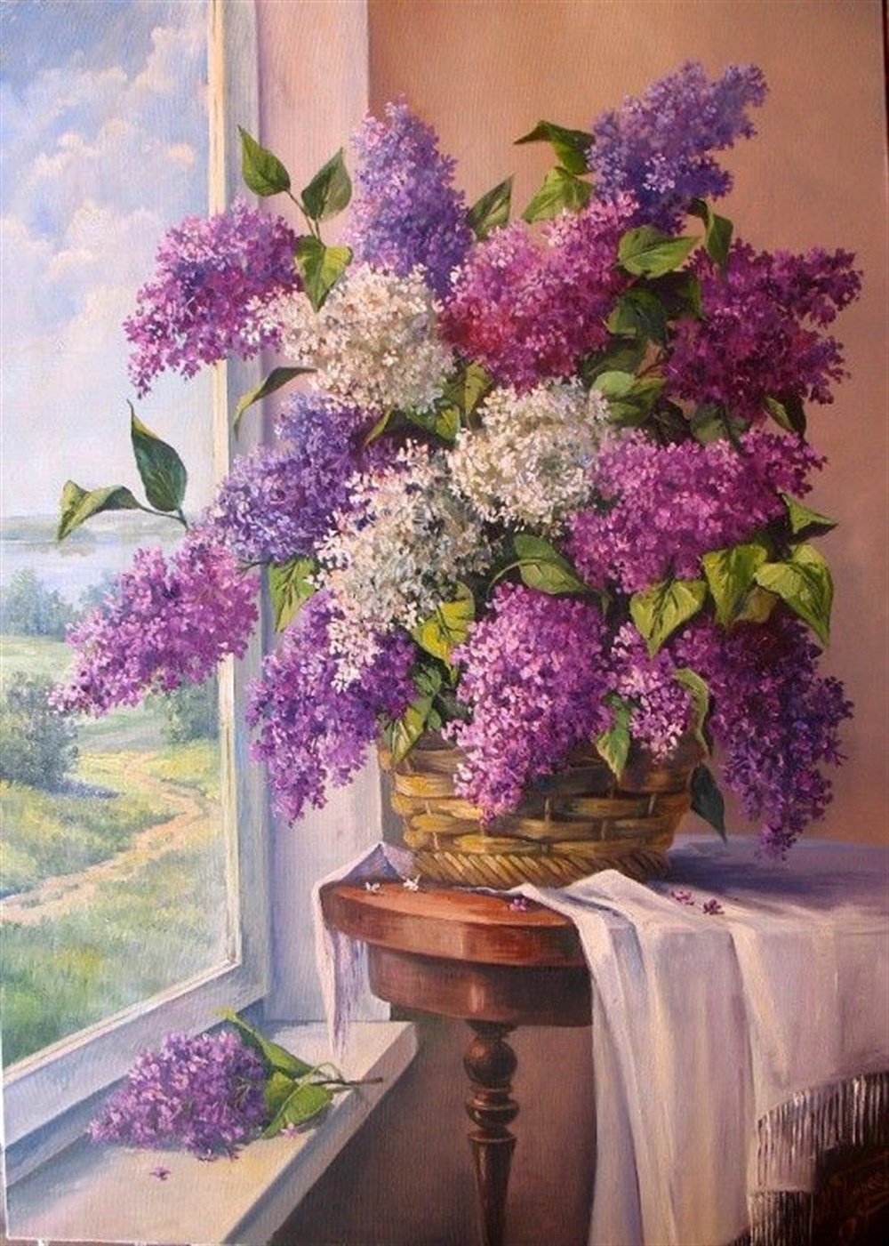 ÇİÇEK-AĞAÇMarcel Sanat Elmas Mozaik Tablo & Diamond Painting TurkeyM20173449Cam Önündeki Mor  Sümbüller Marcel Sanat Elmas Mozaik Tablo 51x69cm