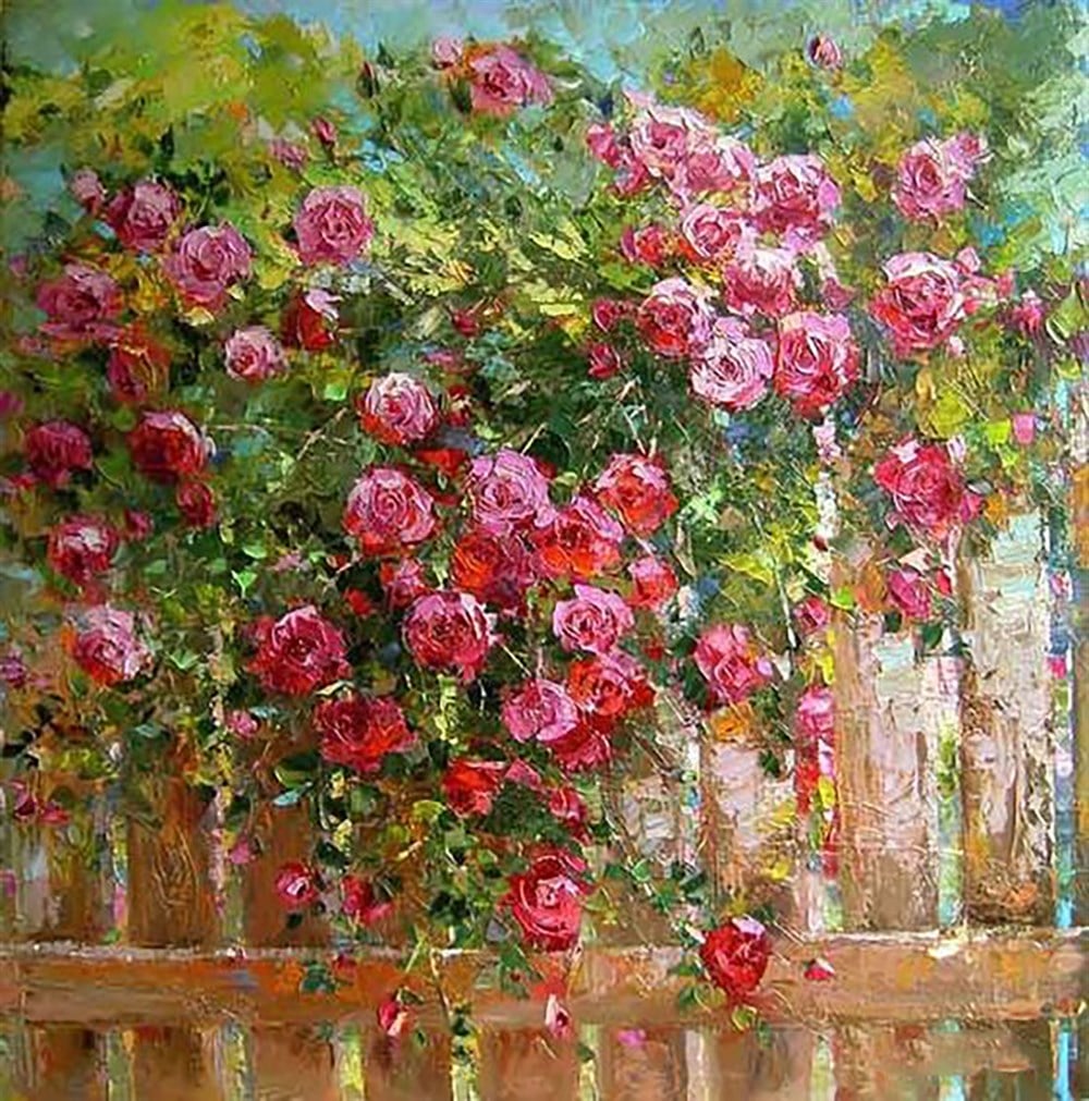 ÇİÇEK-AĞAÇMarcel Sanat Elmas Mozaik Tablo & Diamond Painting TurkeyM20173448Bahçedeki Güller Marcel Sanat Elmas Mozaik Tablo 58x58cm