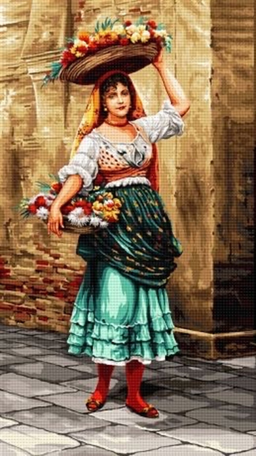 Çiçek Taşıyan Saray Kadını (41x74)