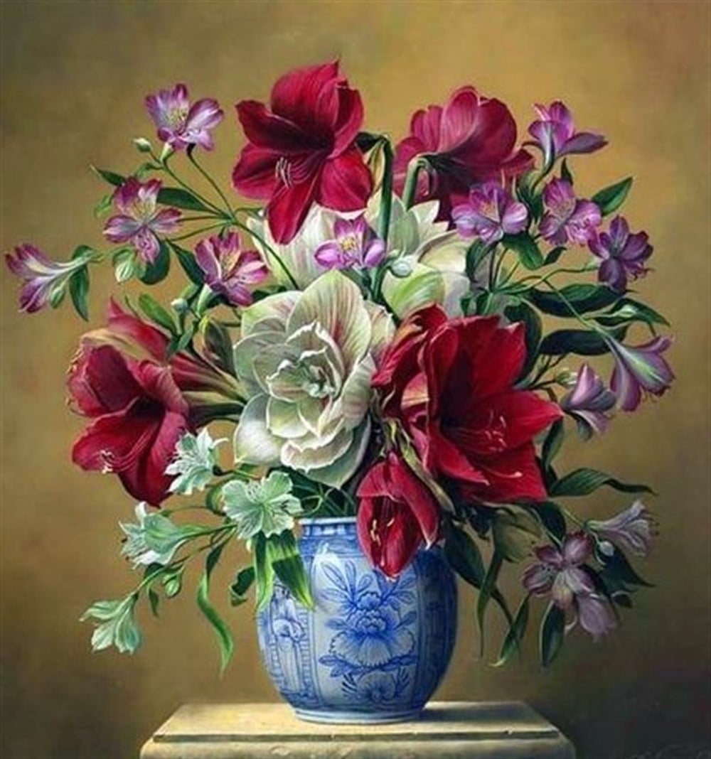 ÇİÇEKMarcel Sanat Elmas Mozaik Tablo & Diamond Painting TurkeyM20176184Vazodaki Taze Çiçekler Marcel Sanat Elmas Mozaik Tablo 81X86cm