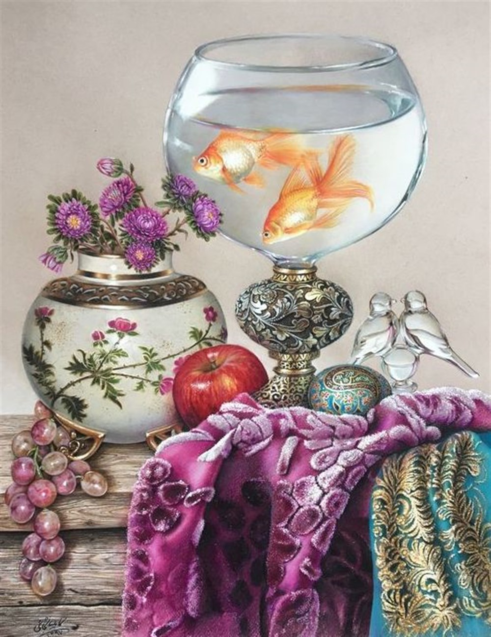 ÇİÇEKMarcel Sanat Elmas Mozaik Tablo & Diamond Painting TurkeyM20176577Çiçek Ve Akvaryum Marcel Sanat Elmas Mozaik Tablo 58X76cm