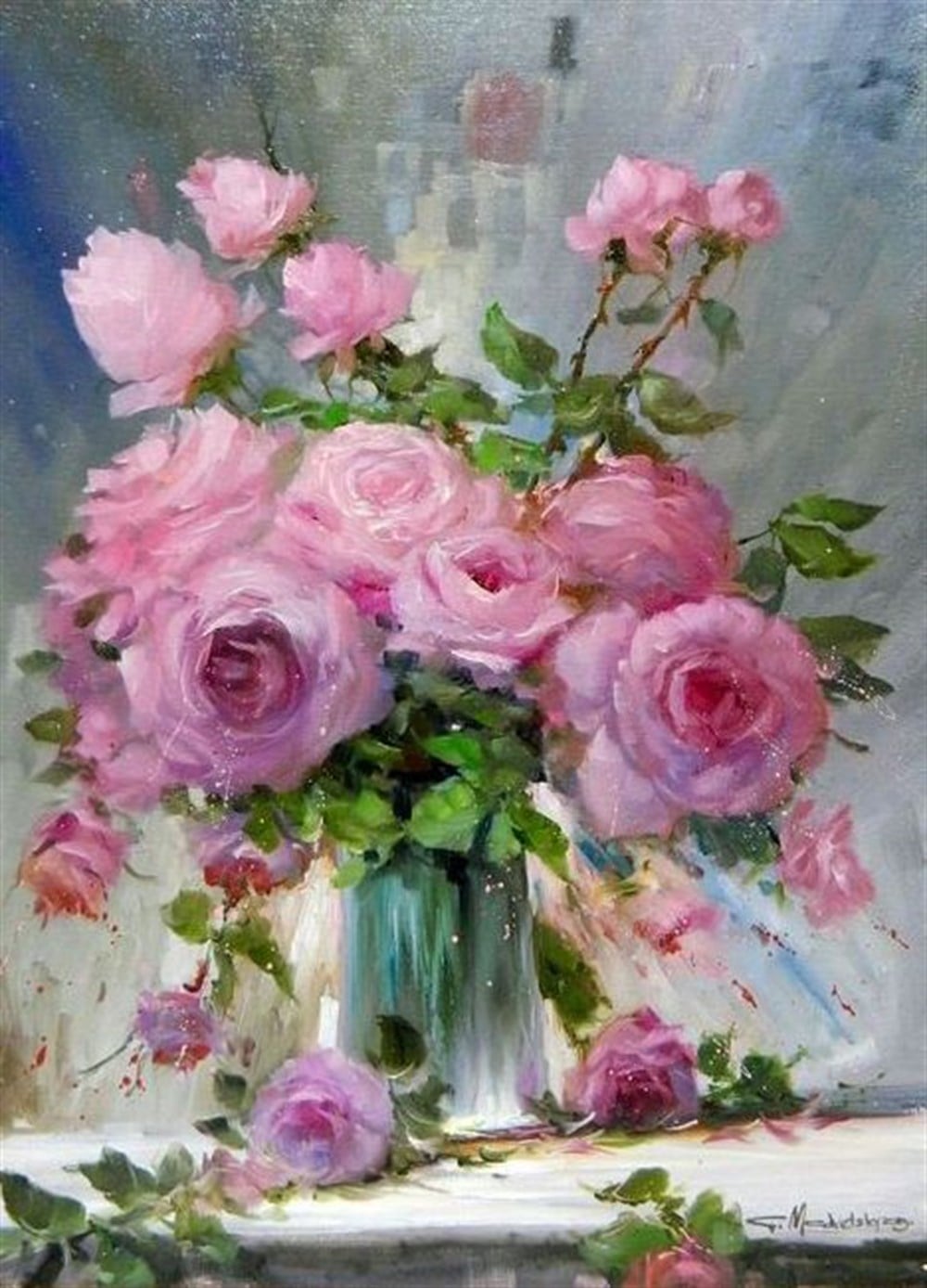 ÇİÇEKMarcel Sanat Elmas Mozaik Tablo & Diamond Painting TurkeyM20176486Pembe Güller Marcel Sanat Elmas Mozaik Tablo 53X76cm