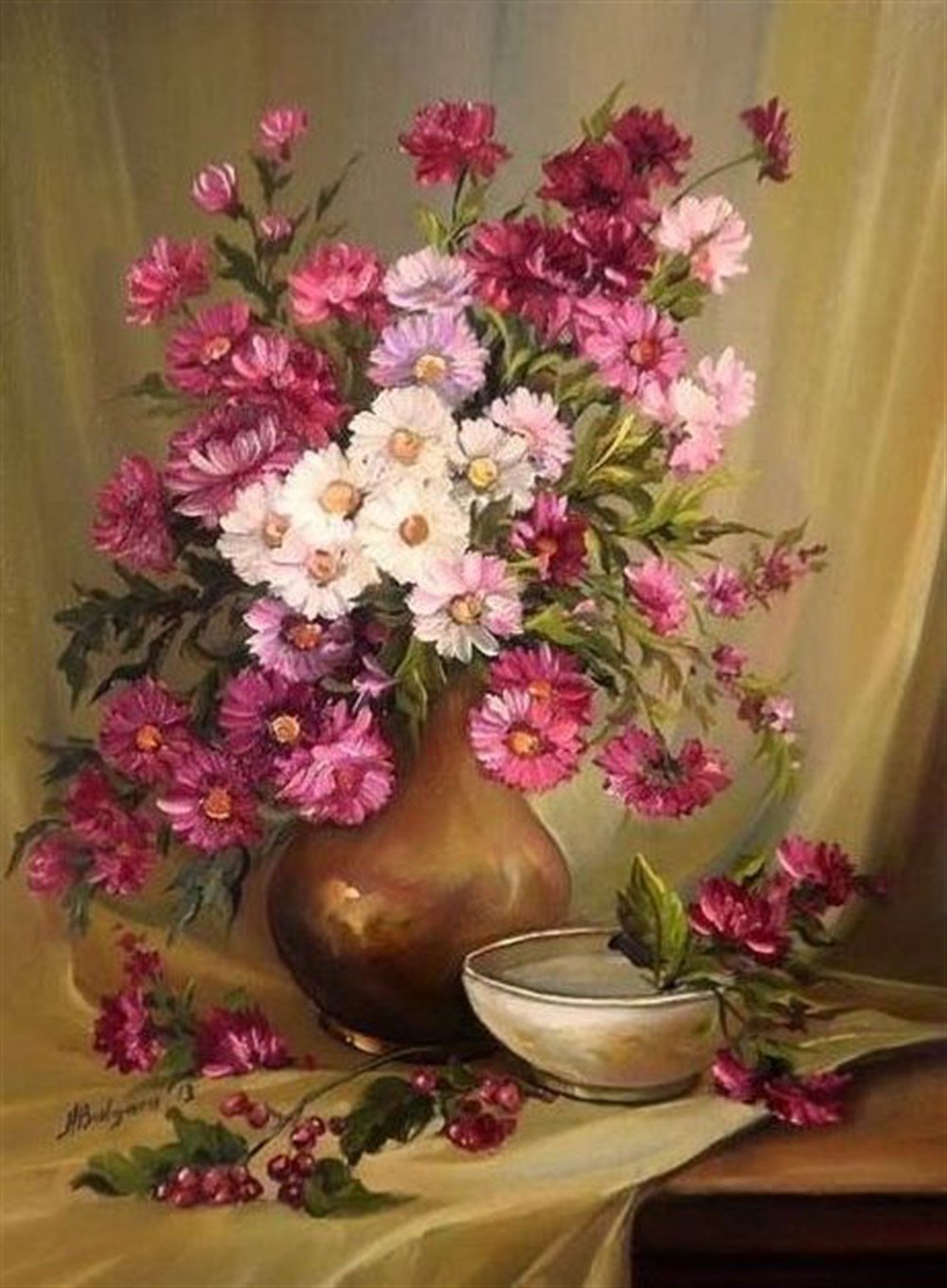 ÇİÇEKMarcel Sanat Elmas Mozaik Tablo & Diamond Painting TurkeyM20174420Pembe Nazik Çiçekler Marcel Sanat Elmas Mozaik Tablo 61X61cm