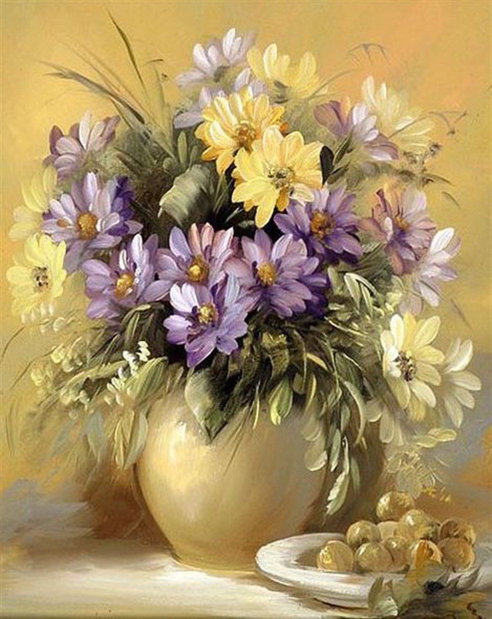 ÇİÇEKMarcel Sanat Elmas Mozaik Tablo & Diamond Painting TurkeyM20176443Altın Lila Çiçekler Marcel Sanat Elmas Mozaik Tablo 61X76cm