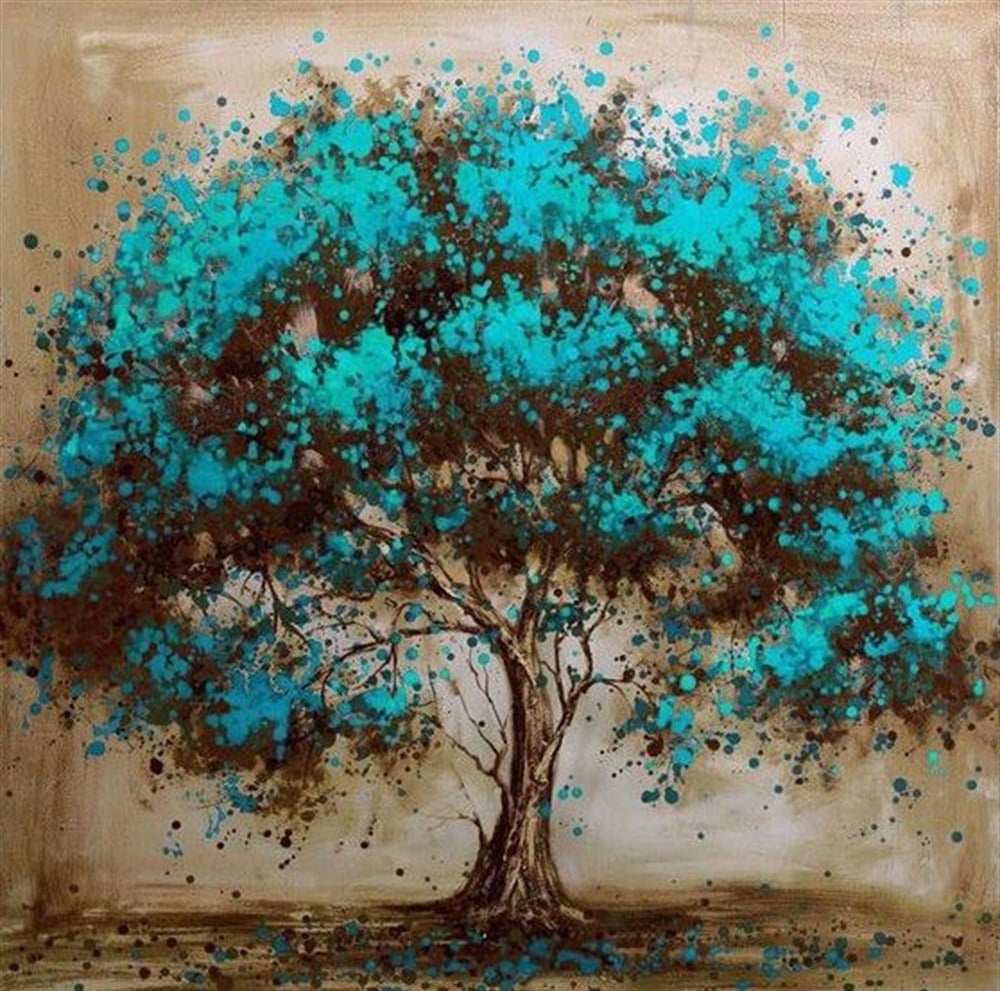 ÇİÇEKMarcel Sanat Elmas Mozaik Tablo & Diamond Painting TurkeyM20176183Yeşil Boyalı Ağaç Marcel Sanat Elmas Mozaik Tablo 69X69cm