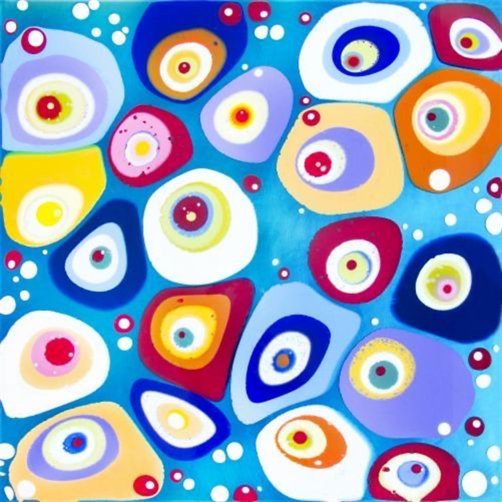 DESENMarcel Sanat Elmas Mozaik Tablo & Diamond Painting TurkeyM20173249Renkli Nazar Boncuklar Elmas Mozaik Tablo 50x50 cm
