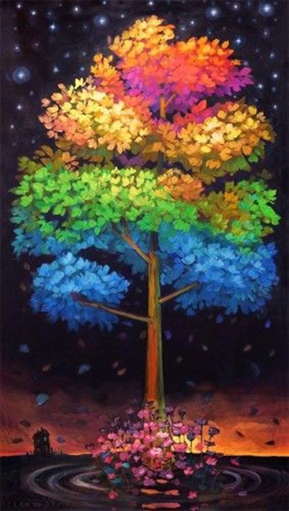 Hayat Ağacı Elmas Mozaik Tablo