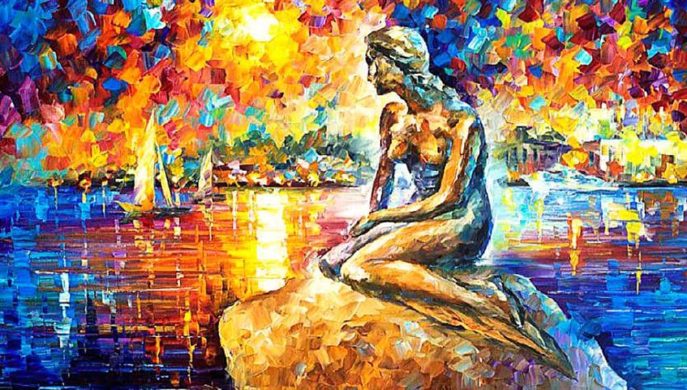 Lenoid Afremov Deniz Kızı Elmas Mozaik Tablo 70x40cm