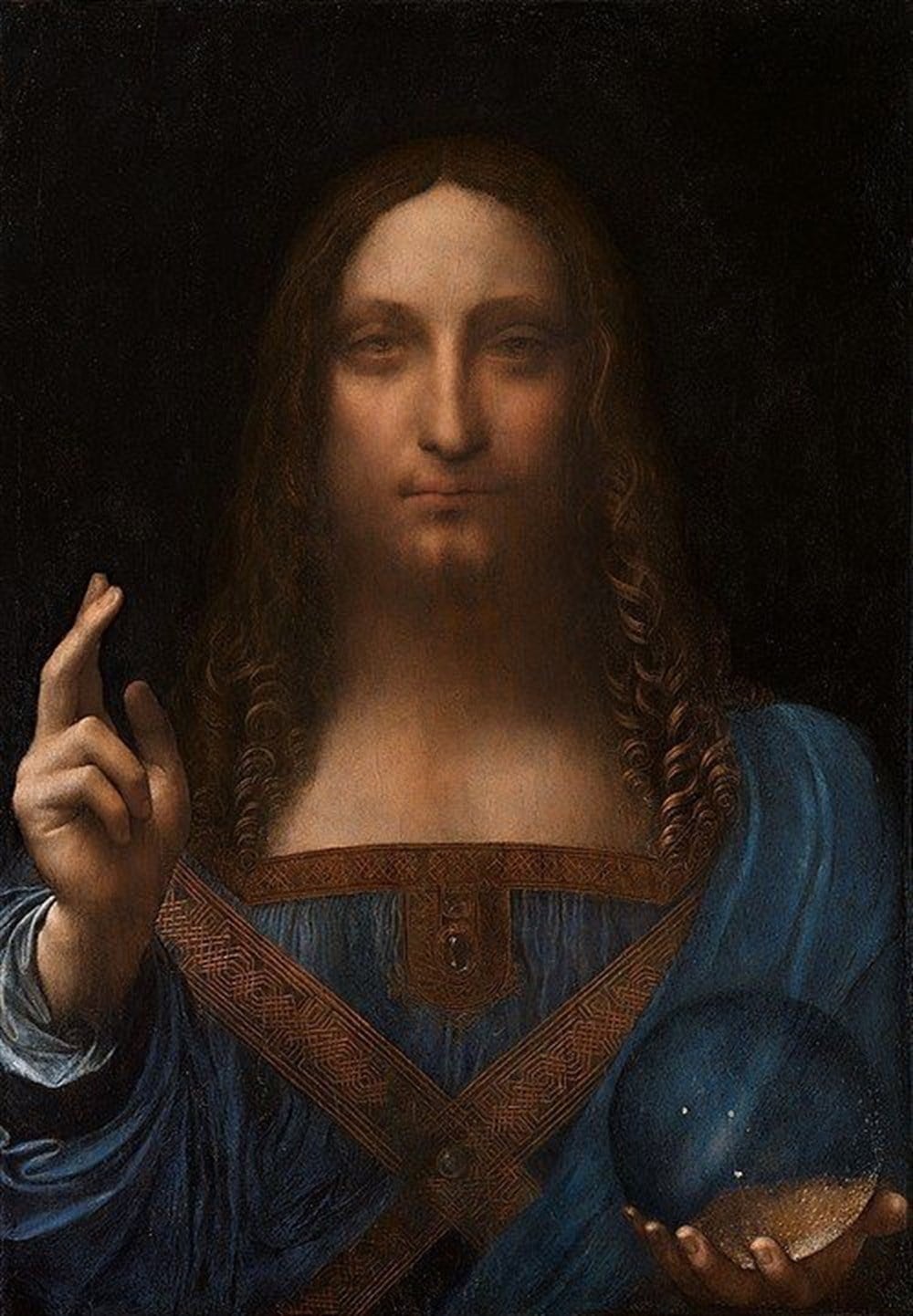 Leonardo Da Vinci Salvator Mundi (1500) Elmas Mozaik Tablo 46x66cm