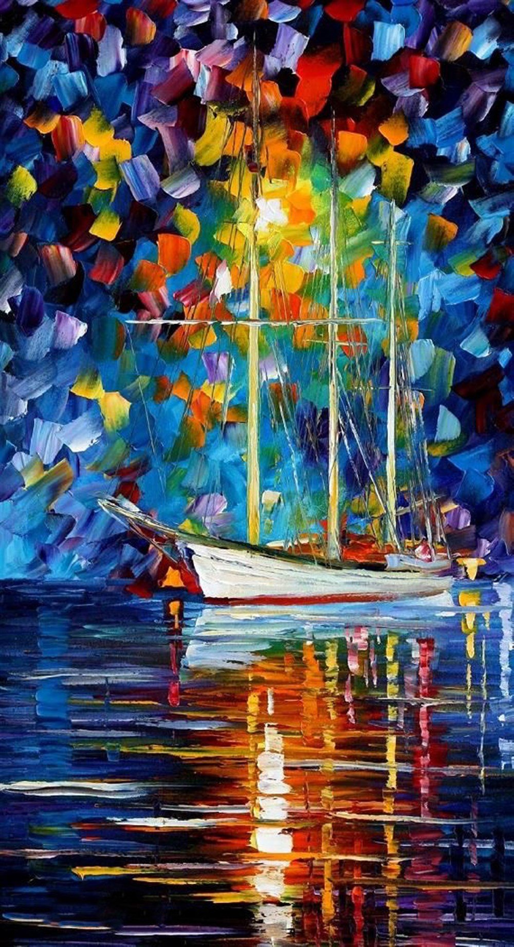 Leonid Afremov Denizde Gece Elmas Mozaik Tablo 30x55cm