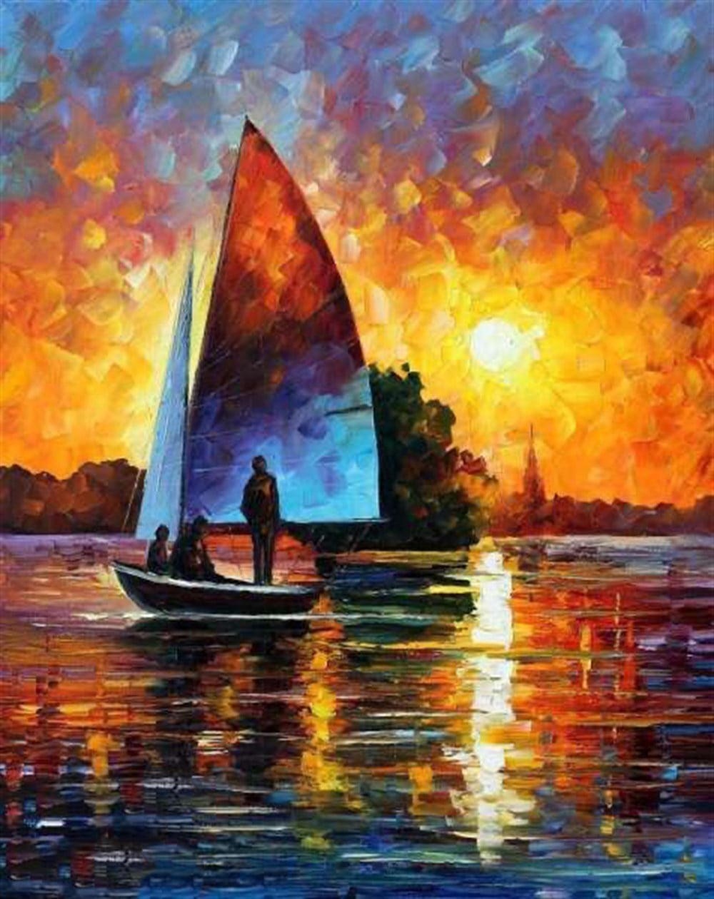 Leonid Afremov Parlak-Lake Elmas Mozaik Tablo 43x55cm