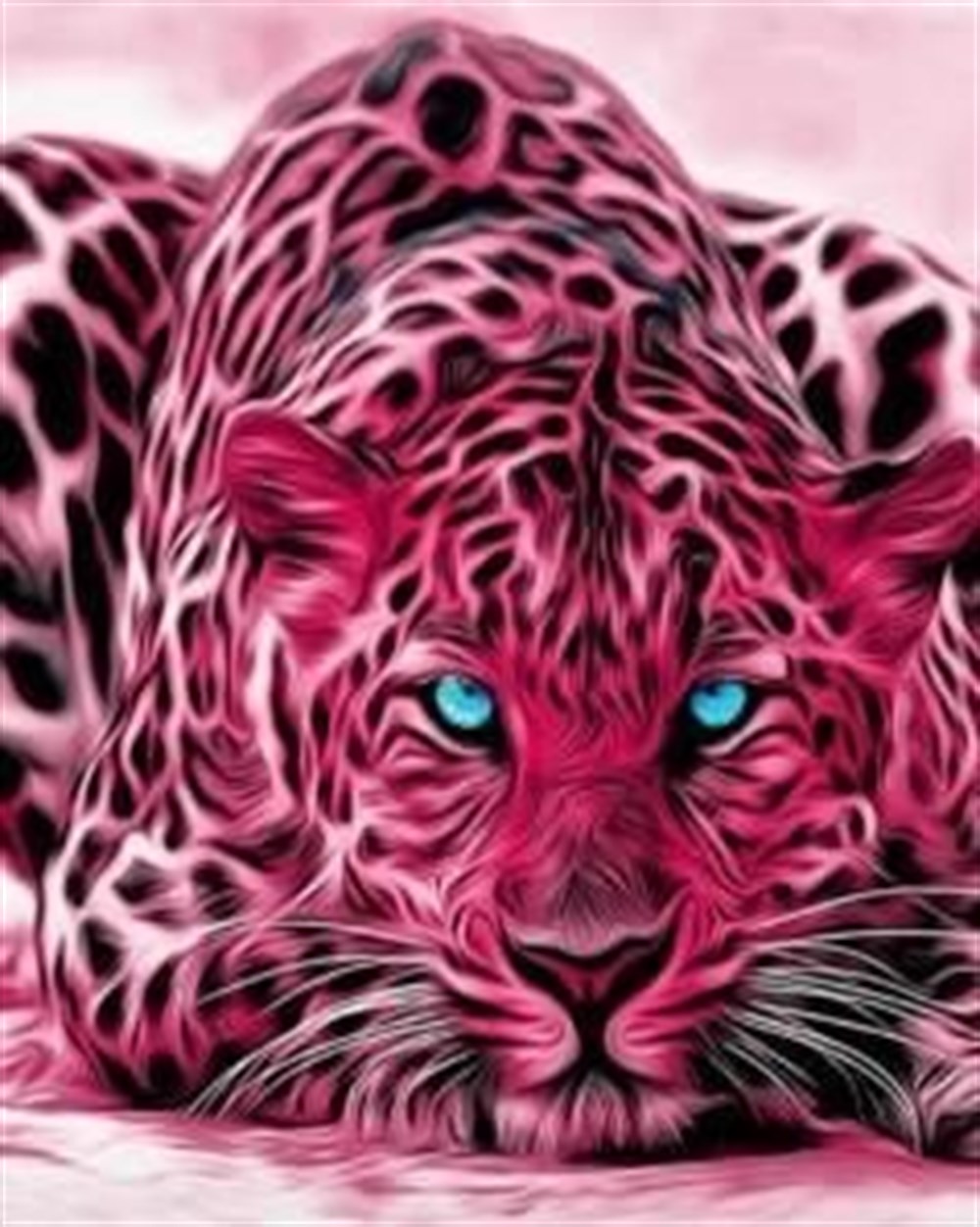 Leopar Elmas Mozaik Tablo 40x50cm